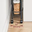 5-Tier Rolling Storage Cart – Metal Frame – Rustic Brown and Black – Slim Design with Handle