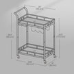 Bar Cart – Metal and Glass – Mirrored – Dual Shelves and Wine Holders
