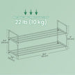 Shoe Rack – Metal – Gray – Stackable 2-Tier Organizer for 12-15 Pairs of Shoes