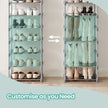 10-Tier Metal Shoe Rack – Grey – Customisable Design, Space-Saving Storage for Hallway