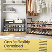 3-Tier Shoe Rack – Metal – Grey – Stackable Shoe Storage for 12 to 15 Pairs