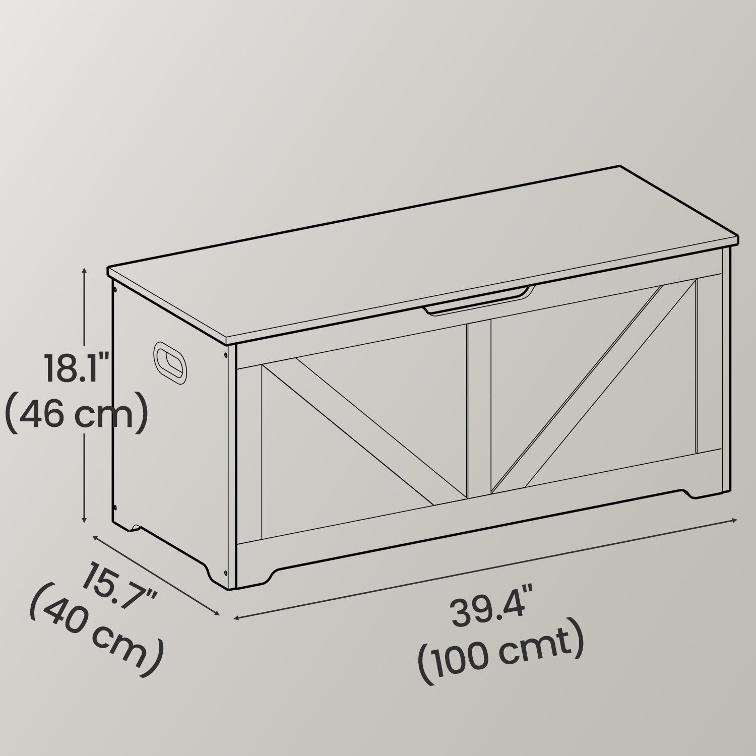 Storage Chest – Wood – Rustic Brown – Farmhouse Style with Safety Hinges and Bench Functionality