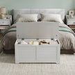 Storage Bench – Wood – Cloud White – With Safety Hinges and Multi-Functional Use