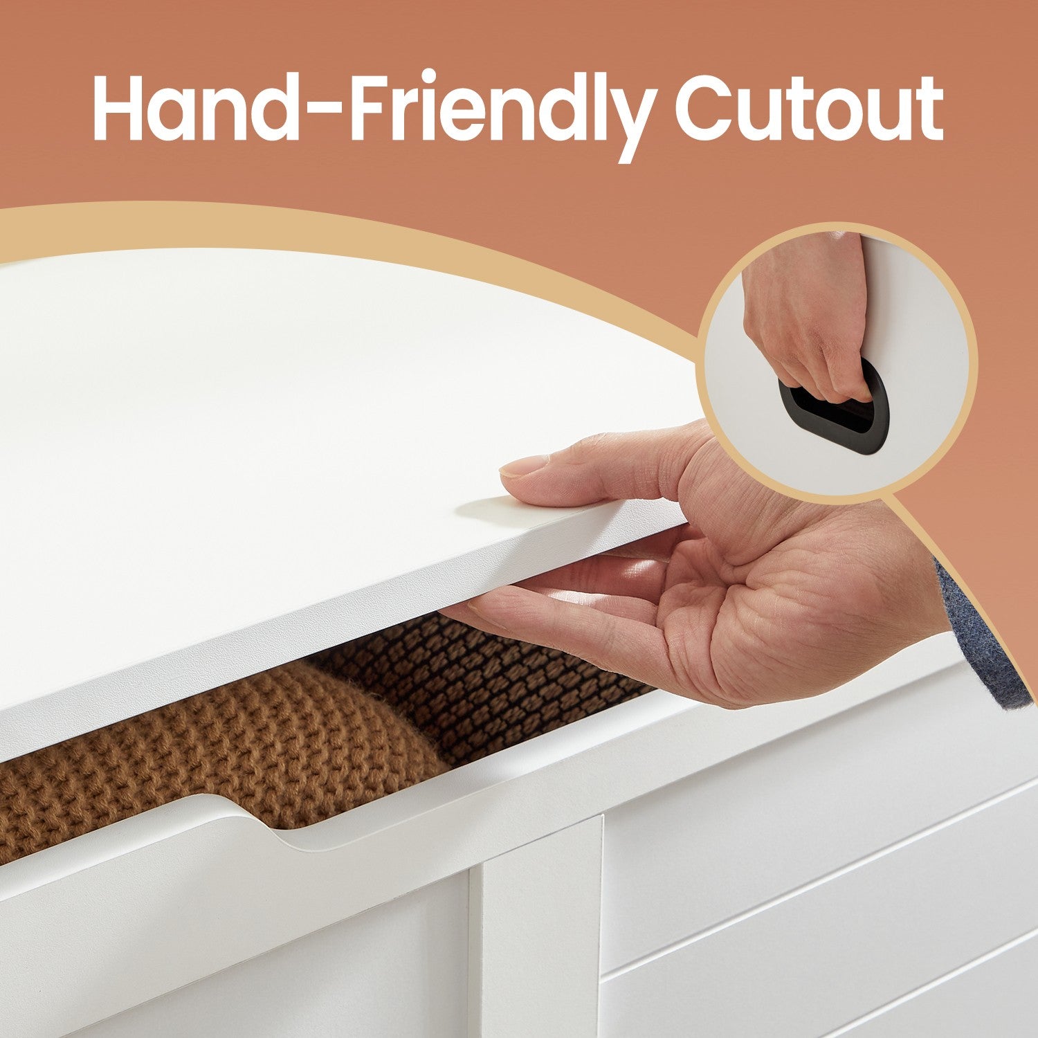Storage Bench – Wood – Cloud White – With Safety Hinges and Multi-Functional Use