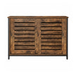 Sideboard – Steel – Rustic Brown and Black – Industrial Style with Sliding Doors