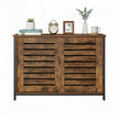 Sideboard – Steel – Rustic Brown and Black – Industrial Style with Sliding Doors