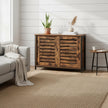 Sideboard – Steel – Rustic Brown and Black – Industrial Style with Sliding Doors
