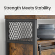 Buffet Cabinet – Wood – Rustic Brown and Black – Adjustable Shelf with Sliding Barn Door and Open Compartment