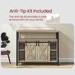 Buffet Cabinet – Wood – Turquoise Brown and Ink Black – 2 Sliding Barn Doors, Adjustable Shelves