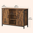 Sideboard – Wood – Rustic Brown and Black – Barn Doors, Multi-Functional Storage for Dining Room and Living Room