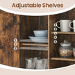 Sideboard – Wood – Rustic Brown and Black – Barn Doors, Multi-Functional Storage for Dining Room and Living Room