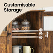 Sideboard – Steel – Rustic Brown and Black – Industrial Style with Glass Doors