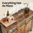 Sideboard – Steel – Rustic Brown and Black – Industrial Style with Glass Doors