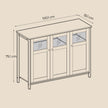 Sideboard – Steel – Rustic Brown and Black – Industrial Style with Glass Doors
