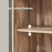 Freestanding Storage Cabinet – Engineered Wood – Rustic Brown and Black – Sliding Barn Door and Drawer