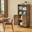 Freestanding Storage Cabinet – Wood – Rustic Brown and Black – Multifunctional with Adjustable Shelf