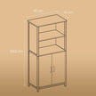 Freestanding Storage Cabinet – Wood – Rustic Brown and Black – Multifunctional with Adjustable Shelf
