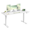 Electric Standing Desk - 140 x 80 - Particleboard & Steel - Height Adjustable - USB-C Fast Charging