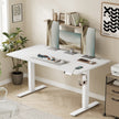 Electric Standing Desk - 140 x 80 - Particleboard & Steel - Height Adjustable - USB-C Fast Charging