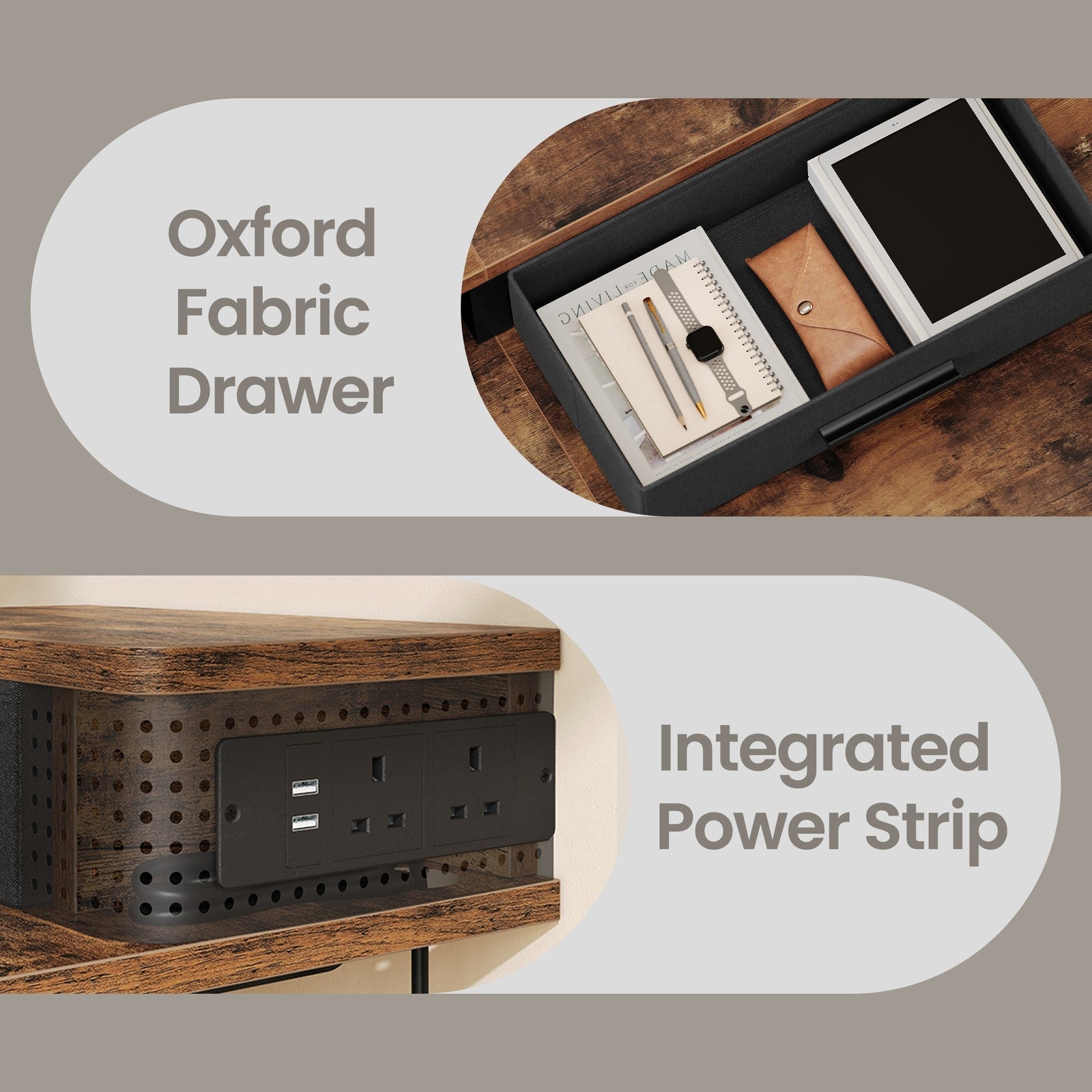 Electric Standing Desk – Engineered Wood – Black – Adjustable Height with Built-In Power Outlet and Memory Function