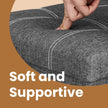Ottoman Storage Bench – Linen-Look Fabric – Dark Grey – 80L Folding Chest with Heavy-Duty Capacity
