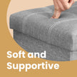 Ottoman Storage Bench – Linen-Look Fabric – Dark Grey – 80L Folding Chest with Heavy-Duty Capacity