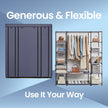 Portable Closet – Fabric – Navy Blue – Clothes Storage Organizer with Rail