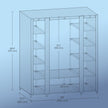 Portable Closet – Fabric – Navy Blue – Clothes Storage Organizer with Rail