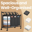 Rolling Laundry Sorter – Fabric – Black – With 4 Removable 35L Bags