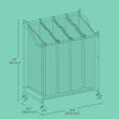 Rolling Laundry Sorter – Fabric – Black – With 4 Removable 35L Bags