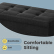 Storage Ottoman Bench – Fabric – Ink Black – Foldable with Storage