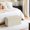Storage Ottoman Bench – Fabric – Ink Black – Foldable with Storage