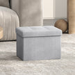 Foldable Storage Ottoman – Fabric – Dark Grey – Cube Foot Rest with 130 kg Capacity