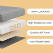 Foldable Storage Ottoman – Fabric – Dark Grey – Cube Foot Rest with 130 kg Capacity