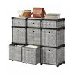 Cube Storage Shelf – Wood – Heather Grey – 9-Drawer Organizer for Living Room and Bedroom