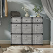 Cube Storage Shelf – Wood – Heather Grey – 9-Drawer Organizer for Living Room and Bedroom