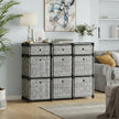 Cube Storage Shelf – Wood – Heather Grey – 9-Drawer Organizer for Living Room and Bedroom