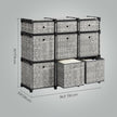 Cube Storage Shelf – Wood – Heather Grey – 9-Drawer Organizer for Living Room and Bedroom