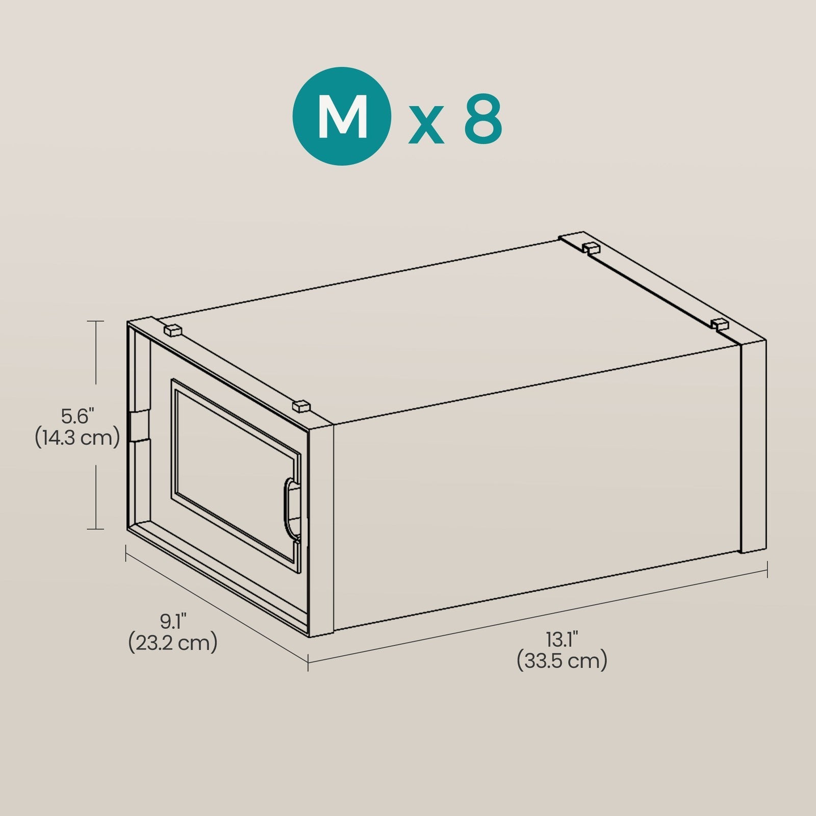Stackable Shoe Boxes – Plastic – Transparent and White – Pack of 8, Fits UK Size 13, 33.3 x 23.2 x 14.3 cm
