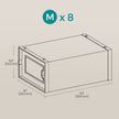 Stackable Shoe Boxes – Plastic – Transparent and White – Pack of 8, Fits UK Size 13, 33.3 x 23.2 x 14.3 cm