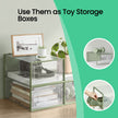 Shoe Storage Organizers – Transparent and White – Pack of 12 – Stackable Design, Fits UK Size 11