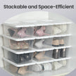 Set of 12 Shoe Boxes – Plastic – Transparent – Stackable with Lids