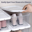 Set of 12 Shoe Boxes – Plastic – Transparent – Stackable with Lids