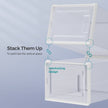 Pack of 18 Stackable Shoe Storage Organizers – Transparent and White – Fits UK Size 13 – Ideal for Space-Saving Organization