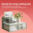 Shoe Storage Organizers – Plastic – Transparent and White – Stackable, Pack of 18, Fits UK Size 13