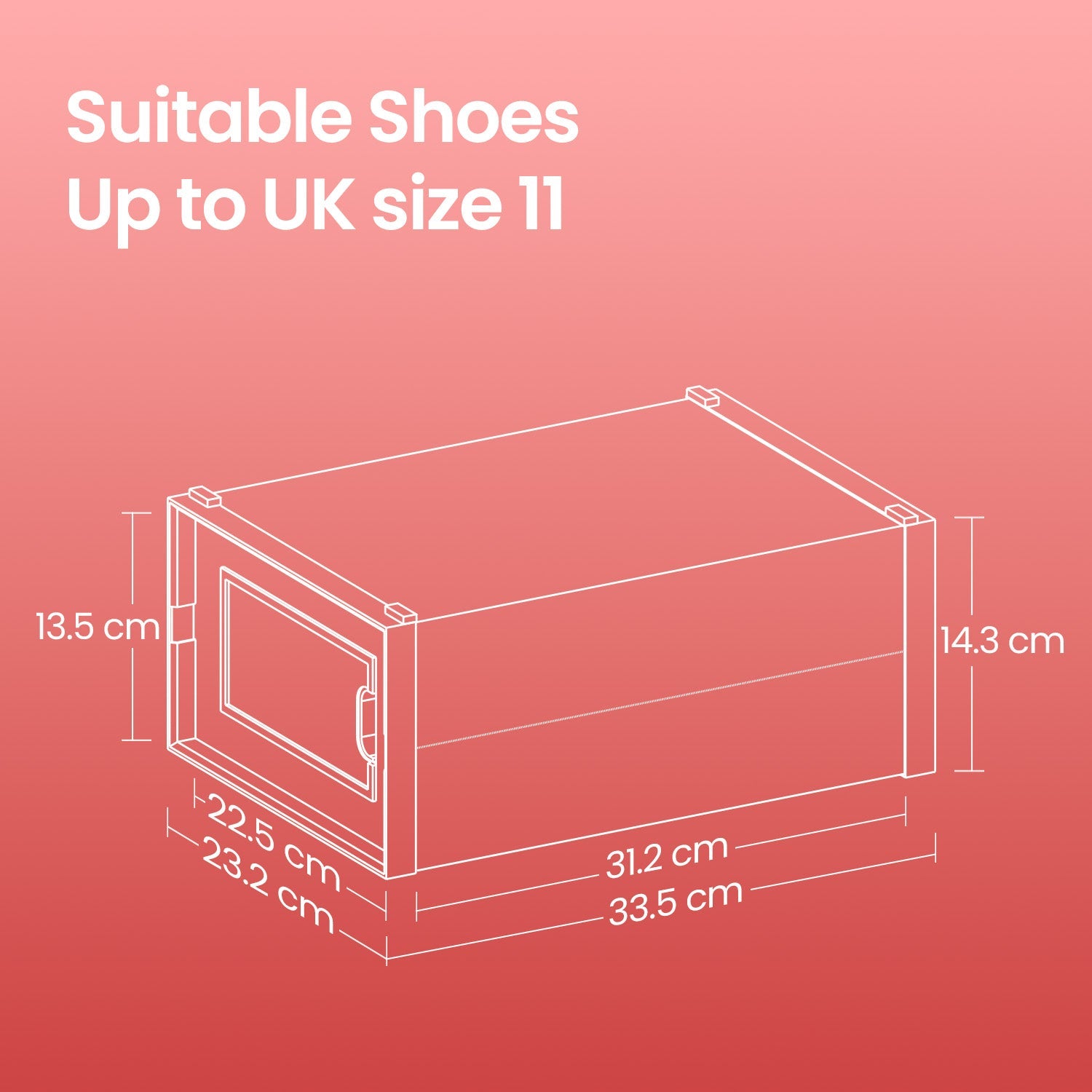 Shoe Storage Organizers – Plastic – Transparent and White – Stackable, Pack of 18, Fits UK Size 13