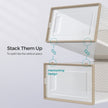 Shoe Storage Organizers – Plastic – Transparent and White – Stackable, Pack of 18, Fits UK Size 13