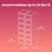 Set of 12 Stackable Foldable Shoe Storage Organizers – Transparent – For US Size 13
