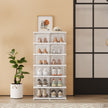 Set of 12 Stackable Foldable Shoe Storage Organizers – Transparent – For US Size 13