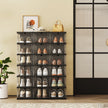Shoe Storage Organizer Set – Transparent and Ink Black – Stackable and Foldable – Fits Up to US Size 13